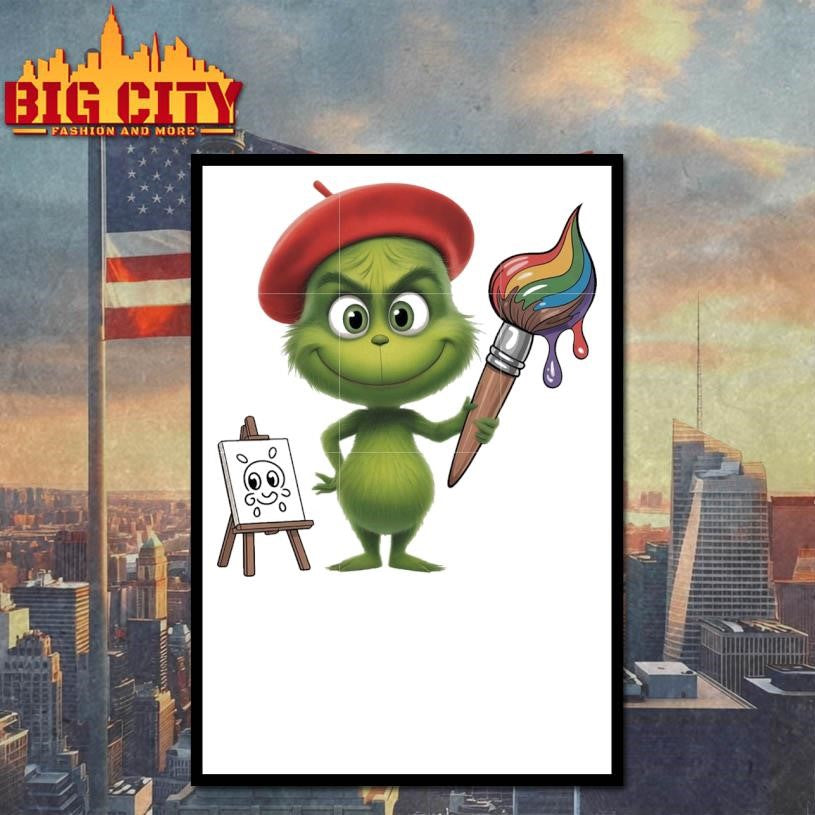 Chibi grinch painting christmas shirt