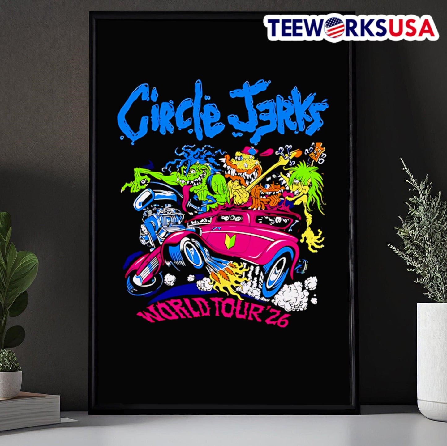 Circle Jerks Pizz Hot Rod 2026 World Tour Shirt