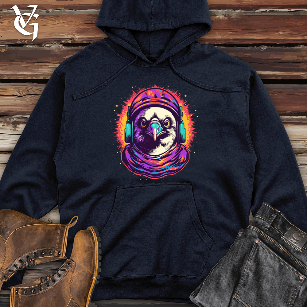 Vintage Cosmic Beanie Penguin Midweight Hooded Sweatshirt Style001
