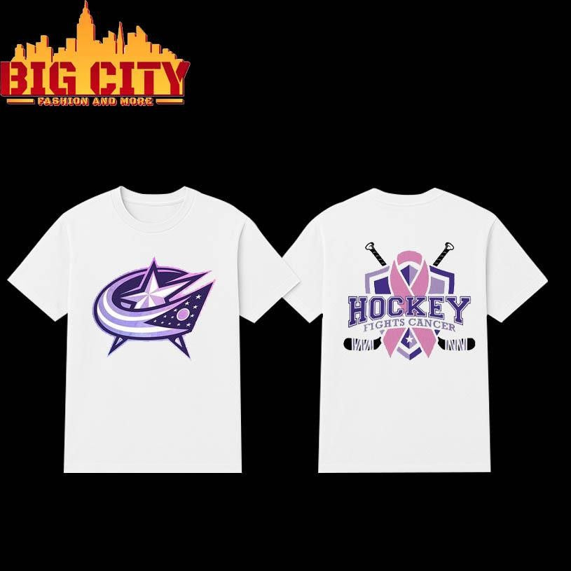 Columbus Blue Jackets NHL Champs Fight Cancer 2025 Two Sided Shirt