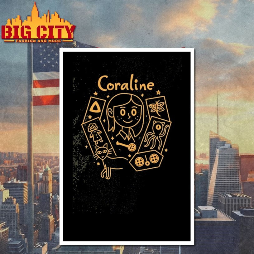 Coraline Movie Inspired Shirt Creepy Cute Button Eyes Shirt