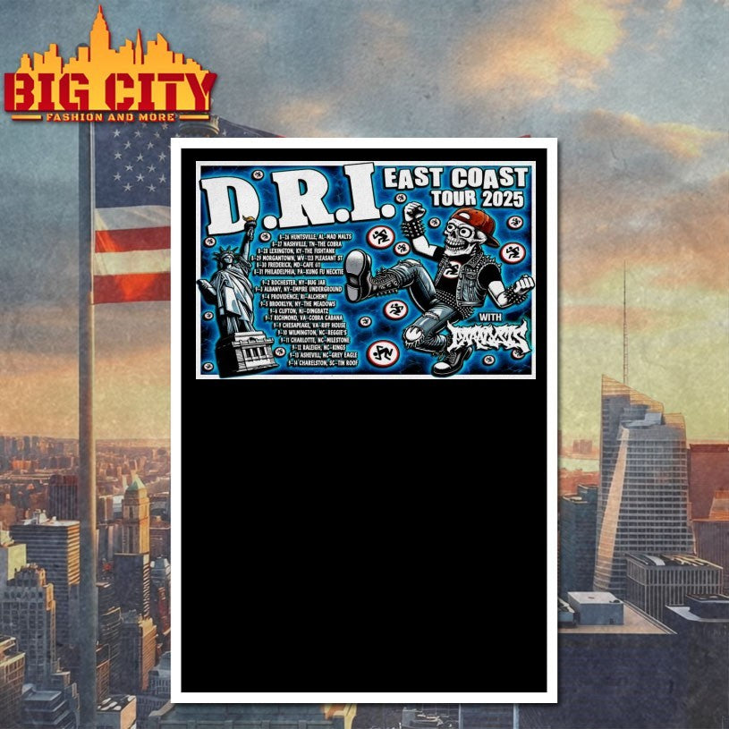 D.R.I. Poster East Coast 2025 Tour Shirts