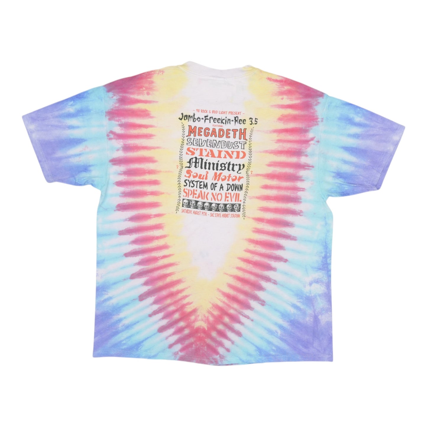 1998 Megadeth Jambo-Freakin-Ree Tie Dye Concert Shirt Style001