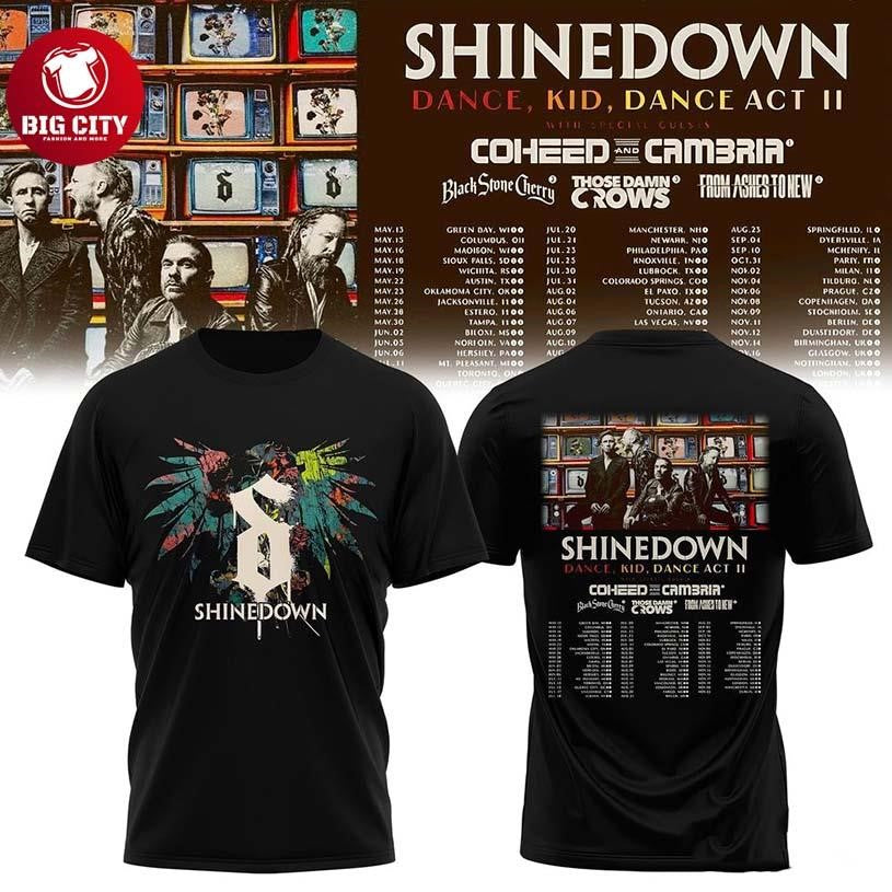 Dance, Kid, Dance Act II World Tour Shinedown 2026 S2 Two Sided Shirt