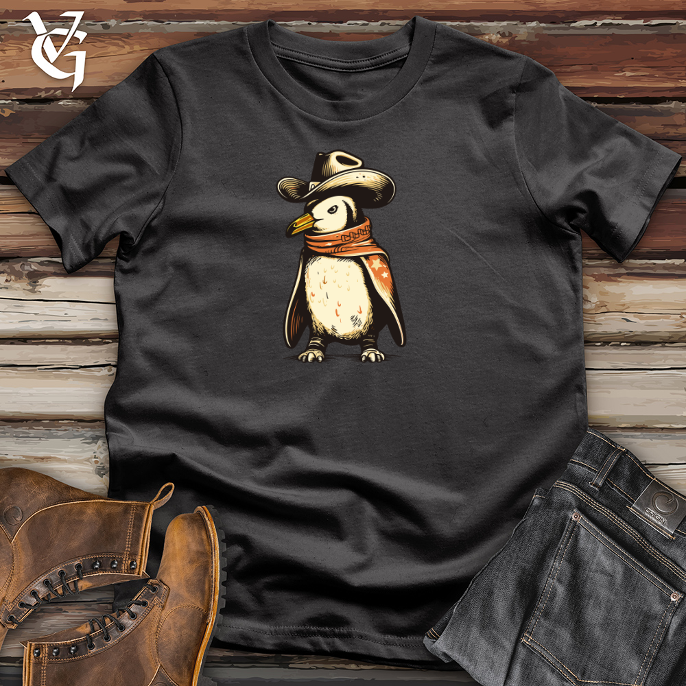 Retro Cowboy Penguin 01 Cotton Tee