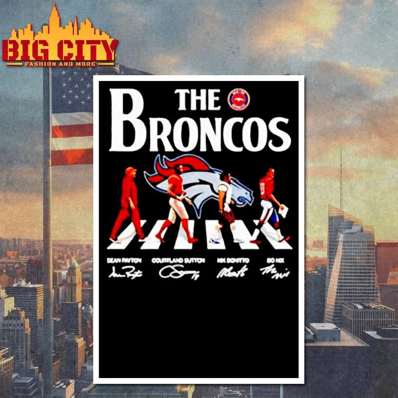 Denver Bs The Broncos with Abbey Road players signatures shirt