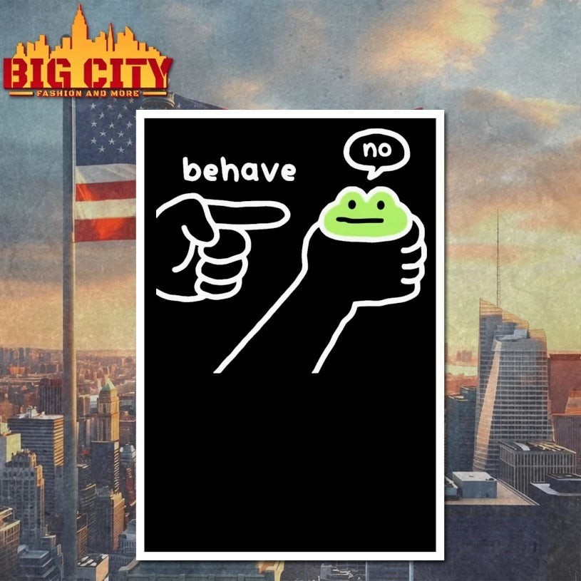 Dishonest Frog Funny Frog Meme Behave No shirt
