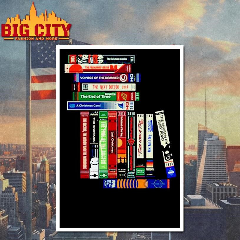 Doctor Who T Shirt Festive VHS Collection Shirt