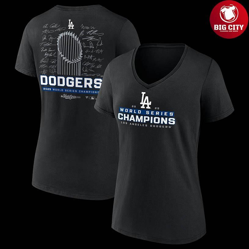 Dodgers 2025 Authentic World Series Champions Two Sided Shirt