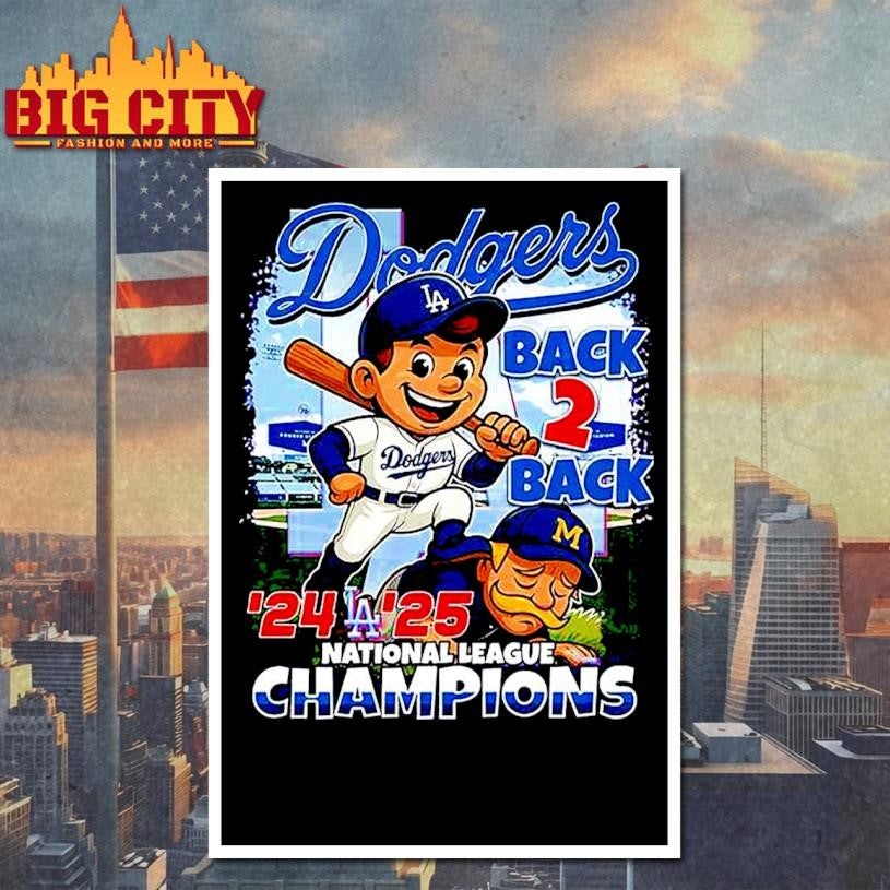 Dodgers Back 2 Back National League Champions 24 25 New Shirt