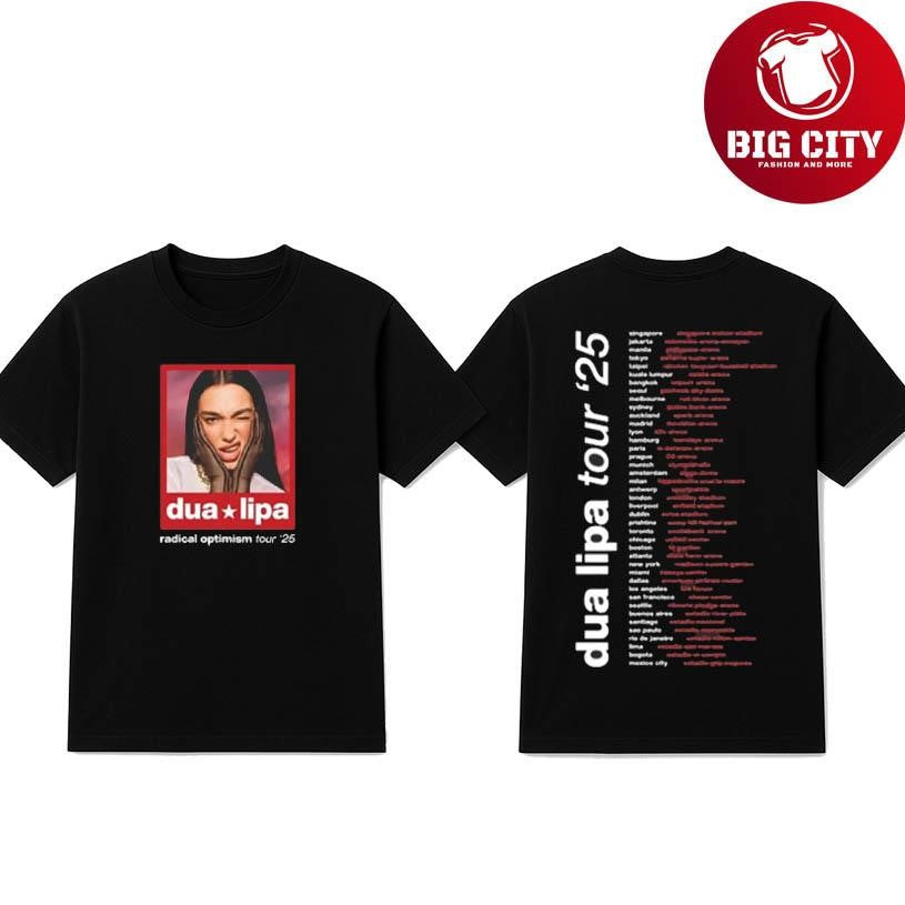 Dua Lipa 2025 Radical Optimism Tour Two Sided Shirt
