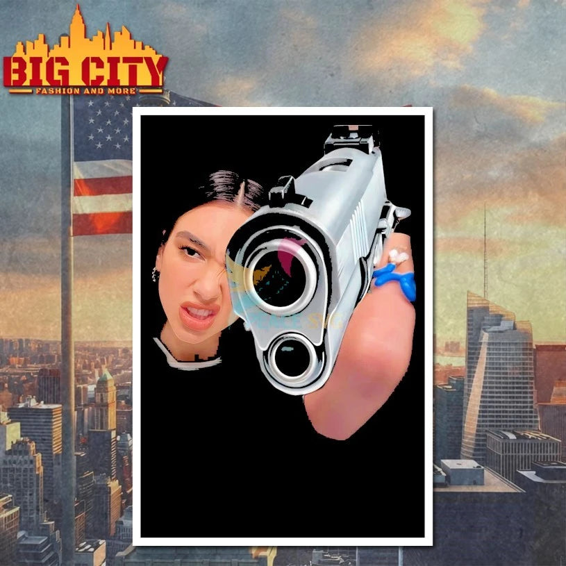 Dua Lipa With Gun Funny Meme Shirts