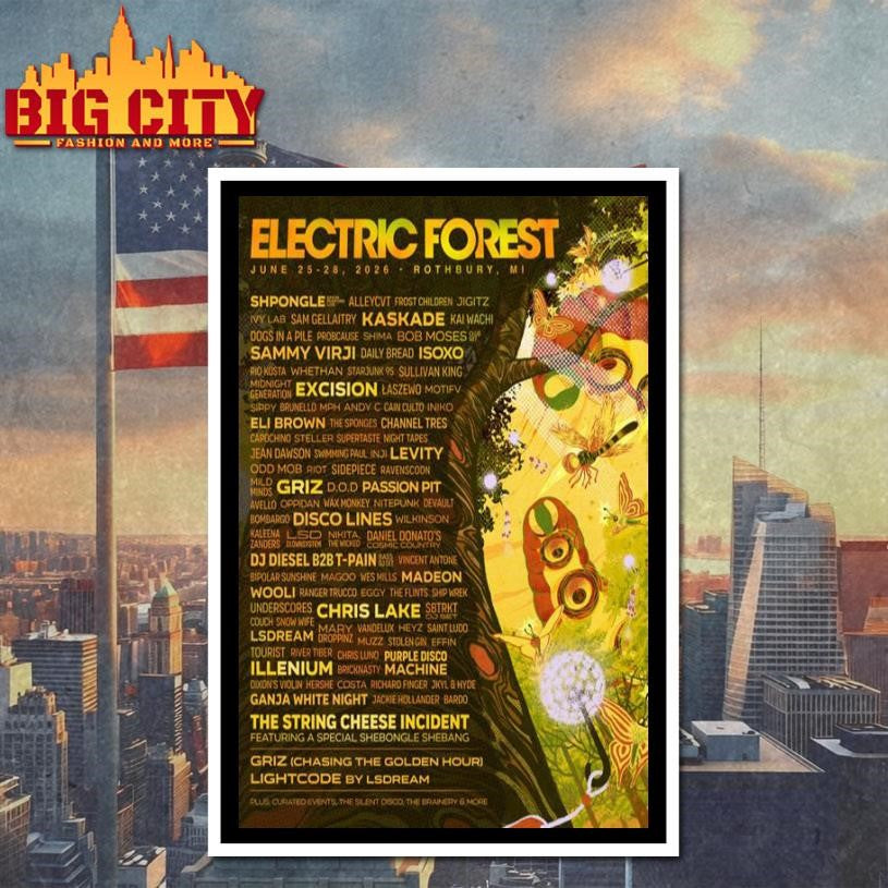 Electric Forest Rothbury, MI June 25-28 2026 Concert Poster Shirt