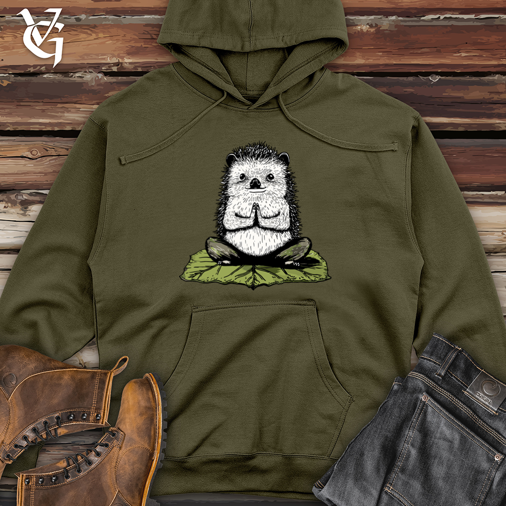 Hedgehog Lotus Pose Midweight Hooded Sweatshirt