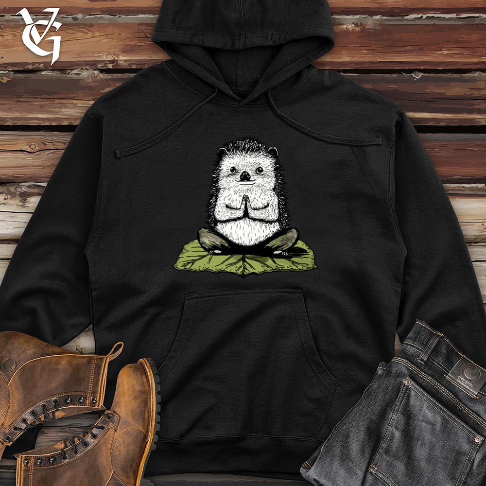 Hedgehog Lotus Pose Midweight Hooded Sweatshirt