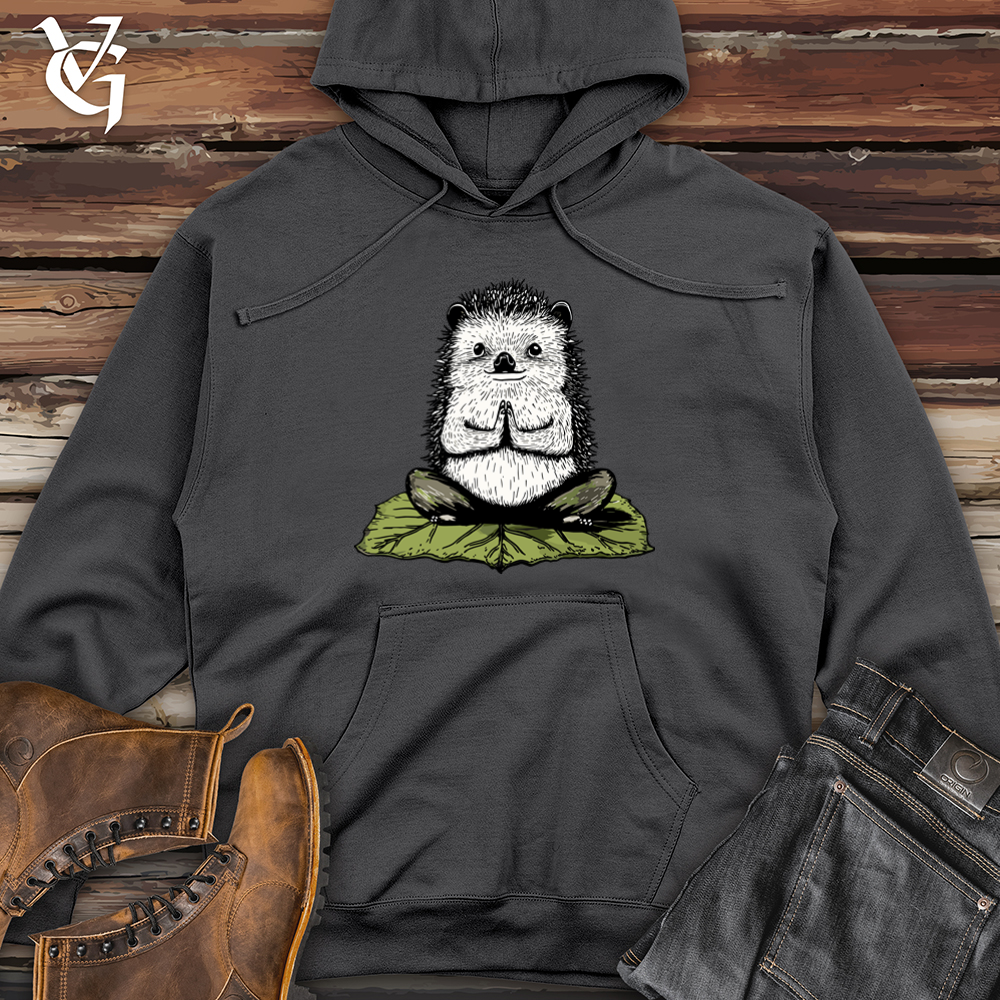 Hedgehog Lotus Pose Midweight Hooded Sweatshirt