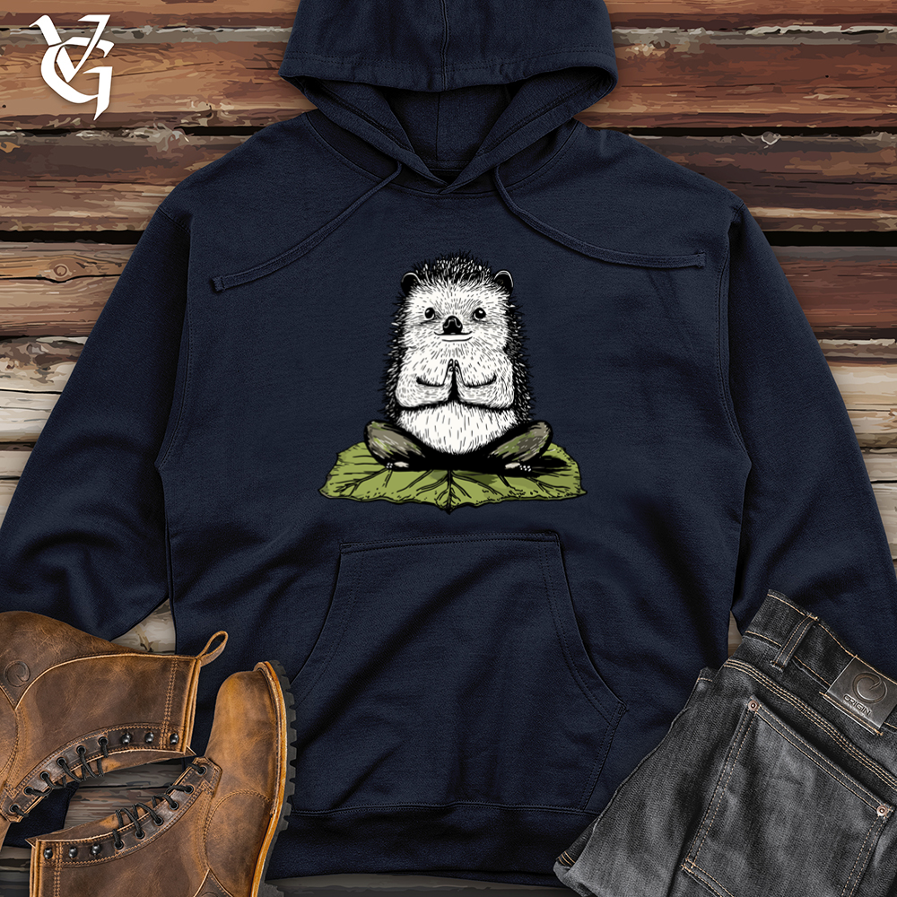 Hedgehog Lotus Pose Midweight Hooded Sweatshirt