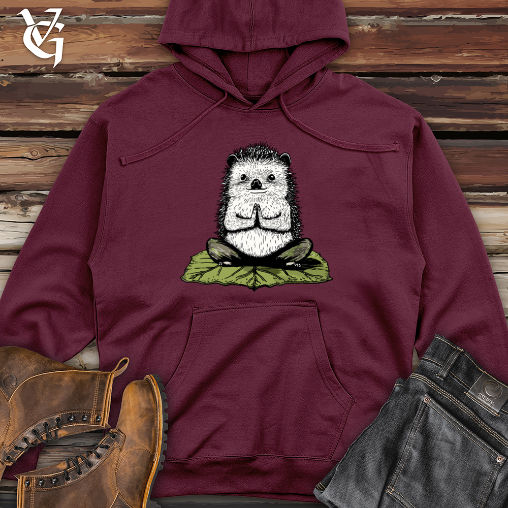 Hedgehog Lotus Pose Midweight Hooded Sweatshirt