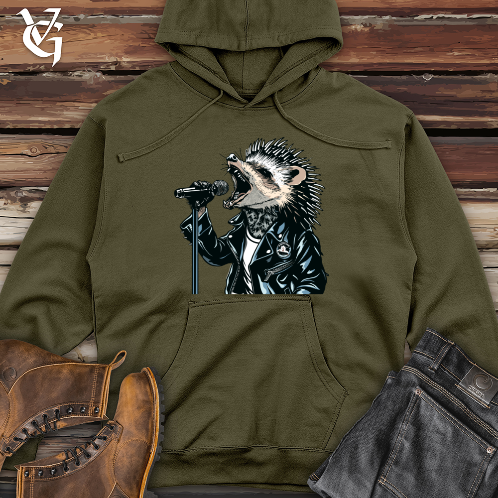 Hedgehog Punk Vocalist Midweight Hooded Sweatshirt