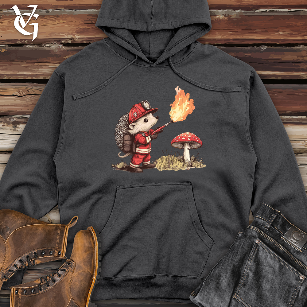 Hedgehog Flamethrower Midweight Hooded Sweatshirt