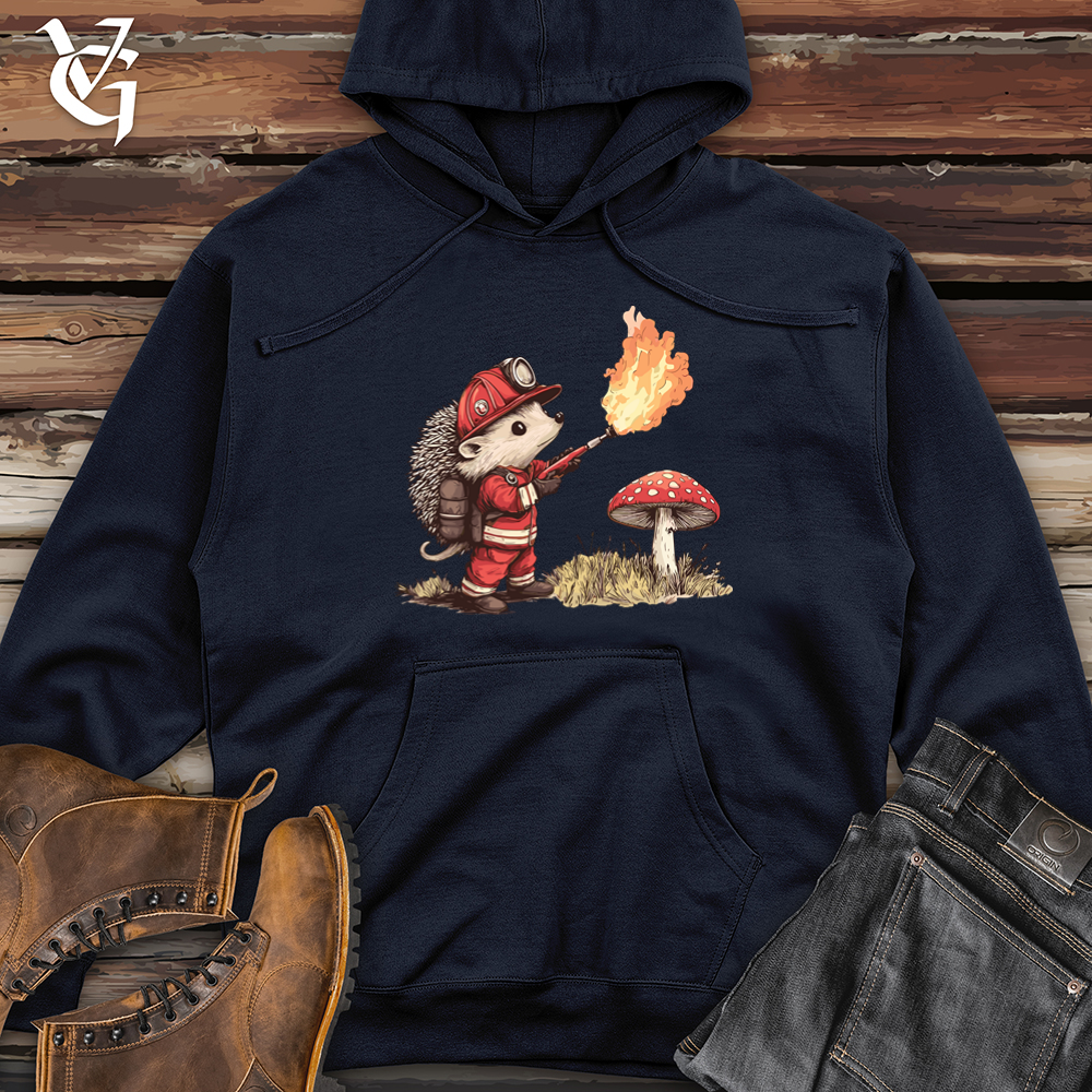 Hedgehog Flamethrower Midweight Hooded Sweatshirt