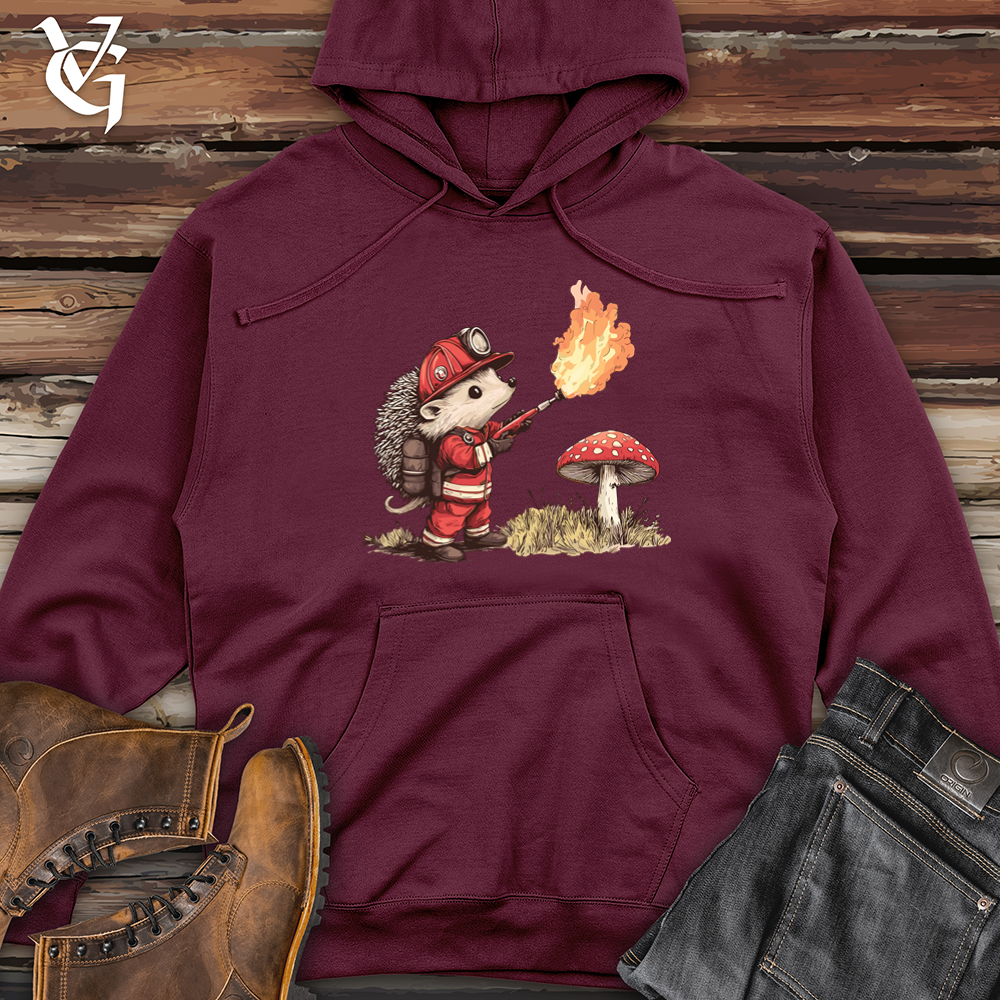 Hedgehog Flamethrower Midweight Hooded Sweatshirt