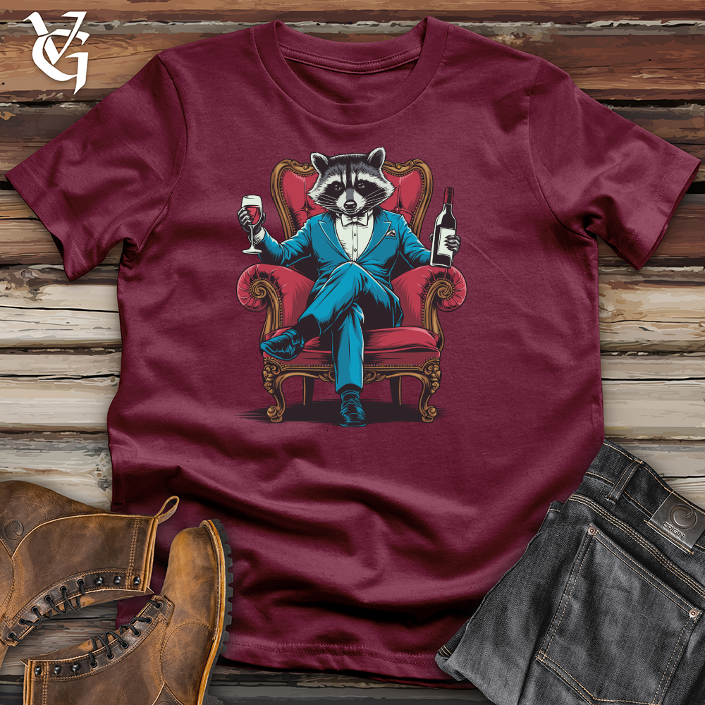 Raccoon With Wine Softstyle Tee