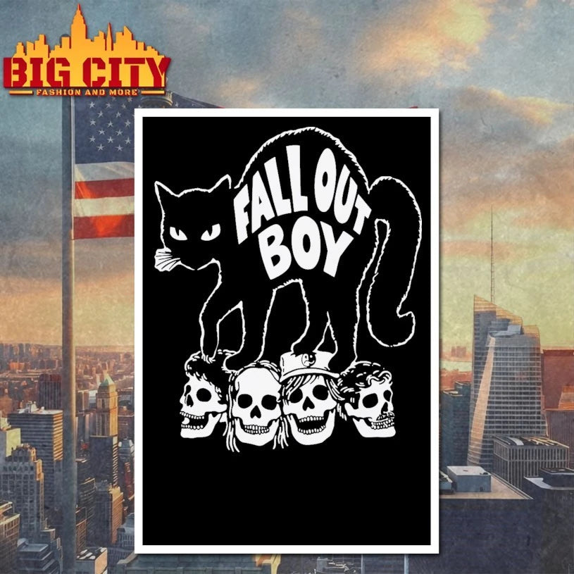 Fall Out Boy Black Cat Skull shirt
