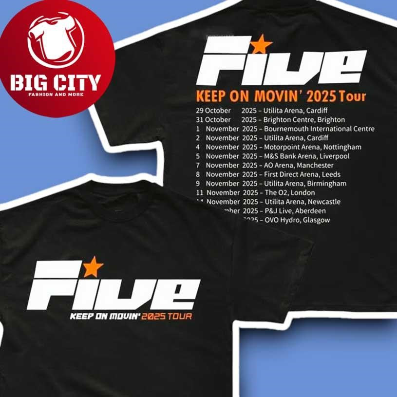 Five Keep on Movin Tour Concert 2025 Two Sided Shirt
