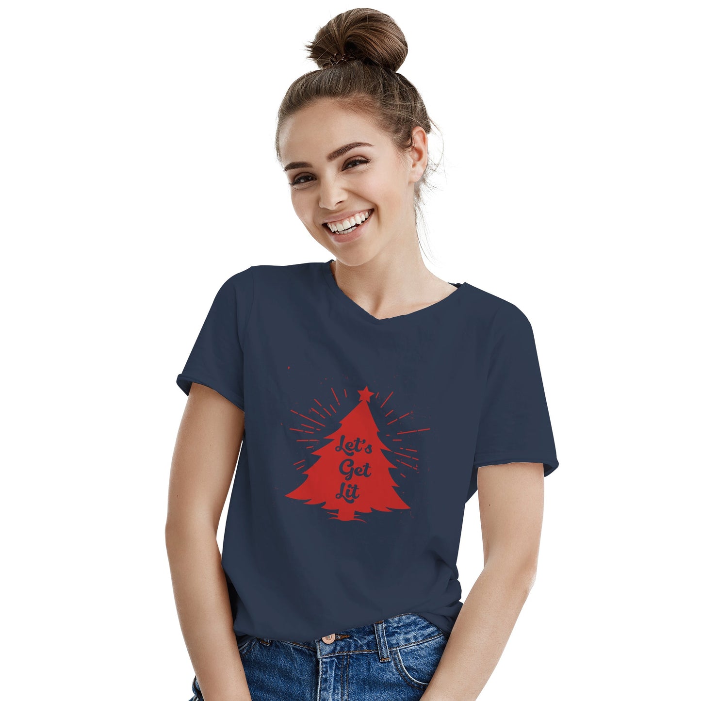 Let's Get Lit Funny Christmas Drinking T-Shirt Lets Get Lit Christmas Shirt