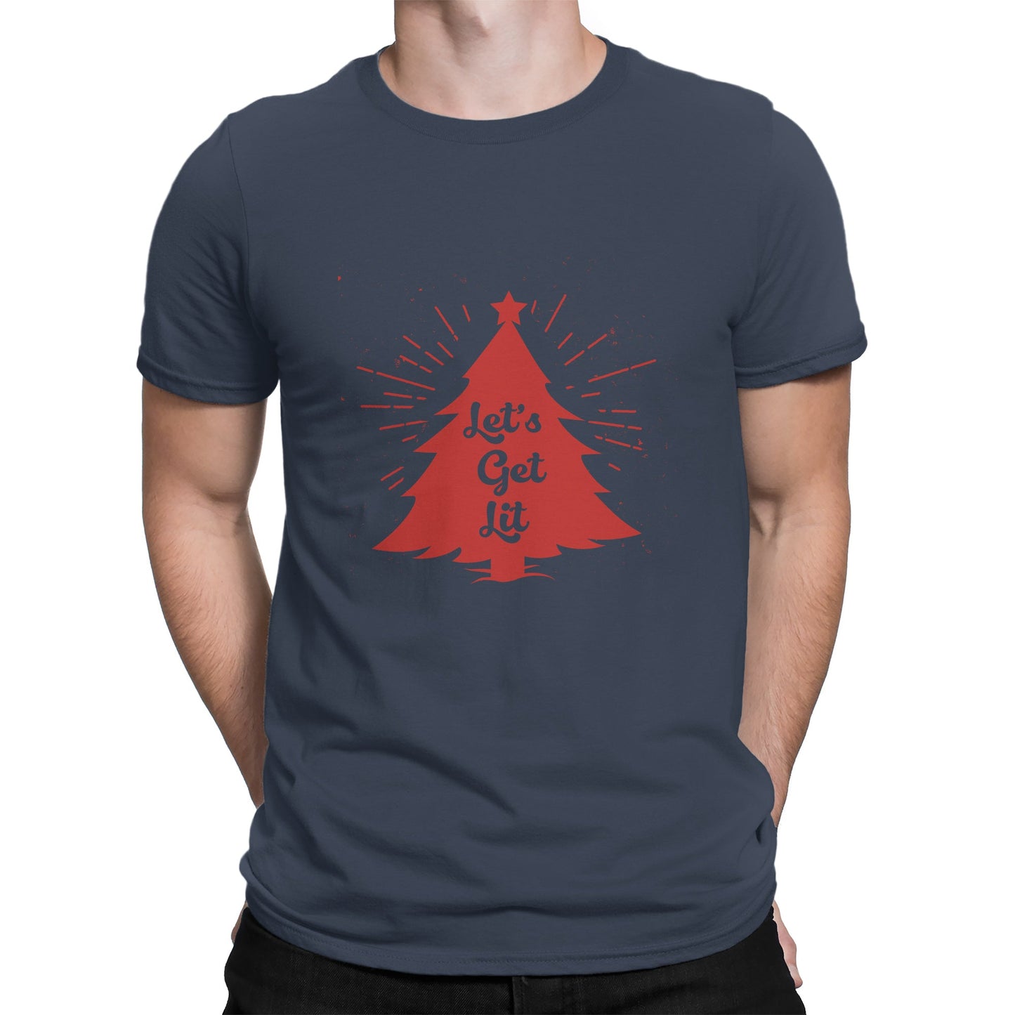 Let's Get Lit Funny Christmas Drinking T-Shirt Lets Get Lit Christmas Shirt