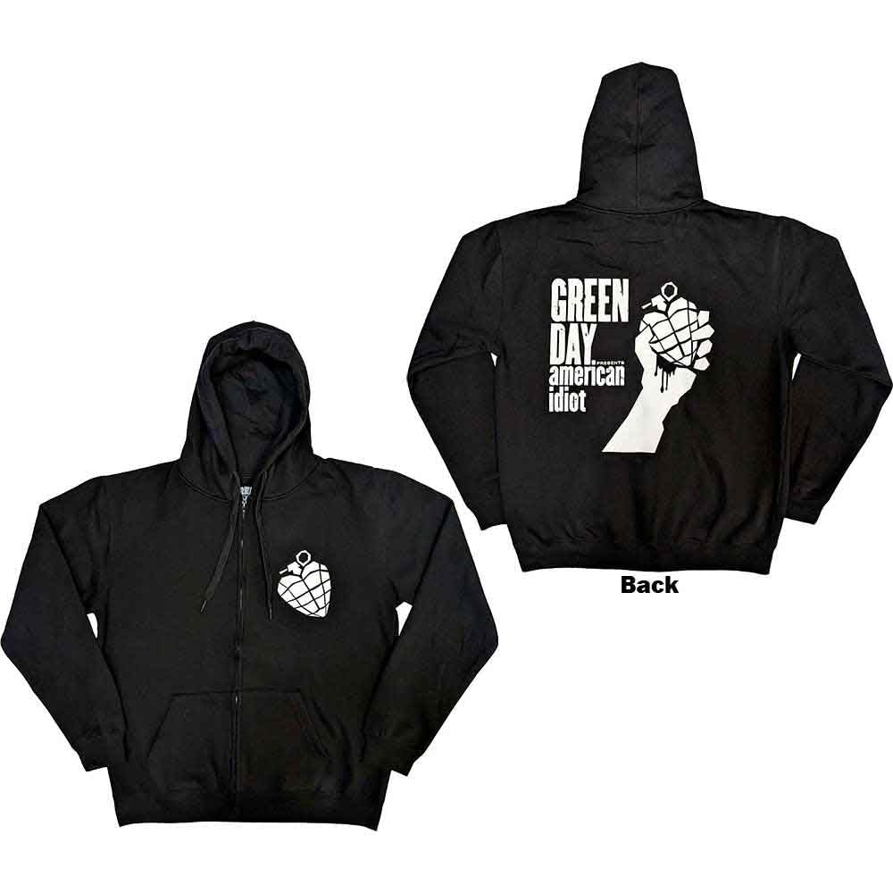 Green Day Zipped Hoodie: American Idiot The Musical (Back Print)