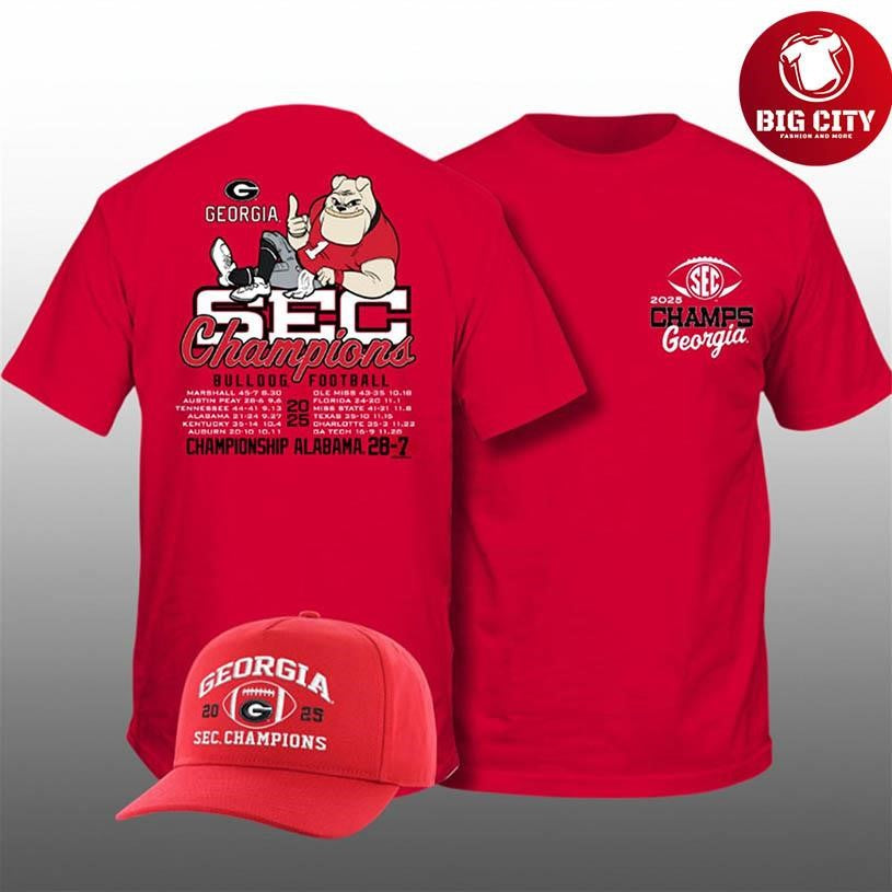 Georgia 2025 Championship Alabama 26 7 Two Sided Shirt