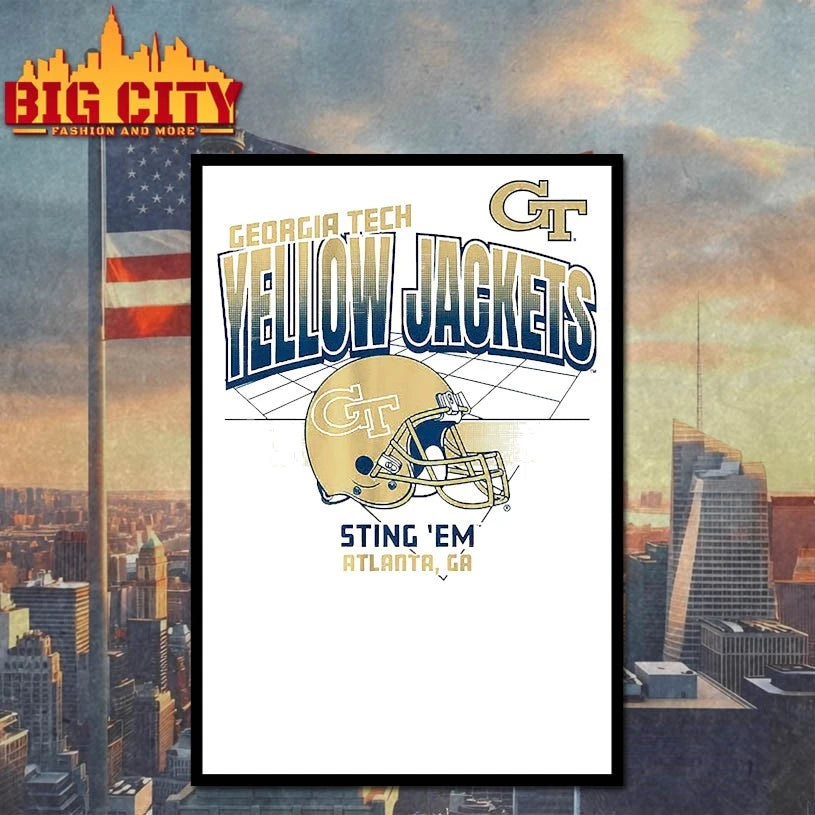 Georgia Tech Yellow Jackets Helmet Grid Sting ’em Atlanta GA shirts
