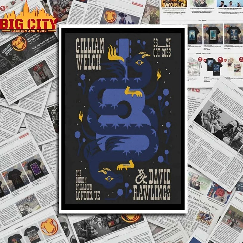 Gillian Welch And David Rawlings Oct 26-27 2025 London Event Poster shirt