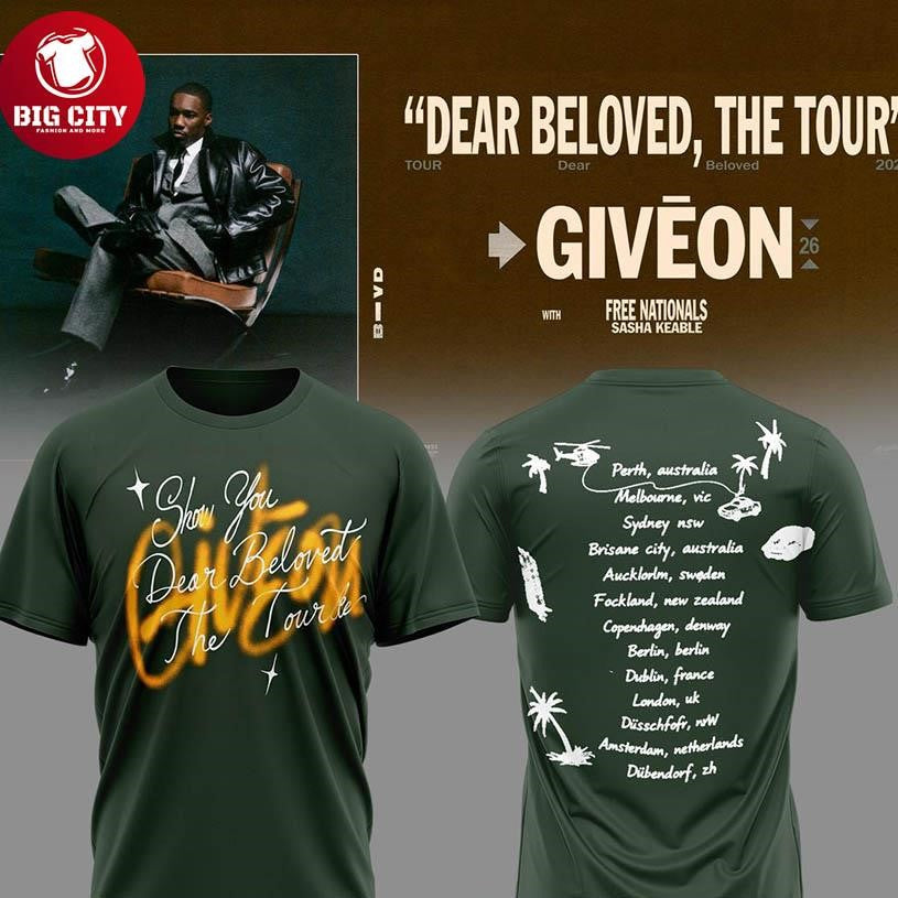 Giveon Dear Beloved The Tour 2026 R&B Super Star Two Sided Shirt