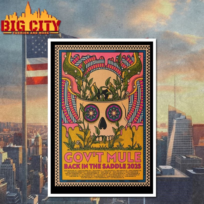 Gov’t Mule 2025 Back In The Saddle Concert Poster Shirts