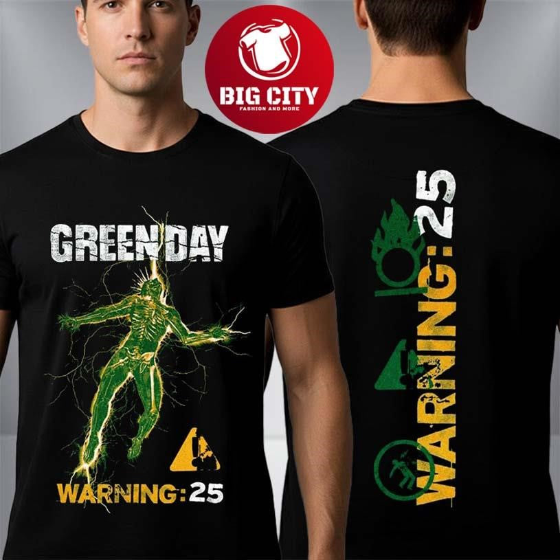 Green Day Warning Album 25 20th Anniversary Two Sided Shirt