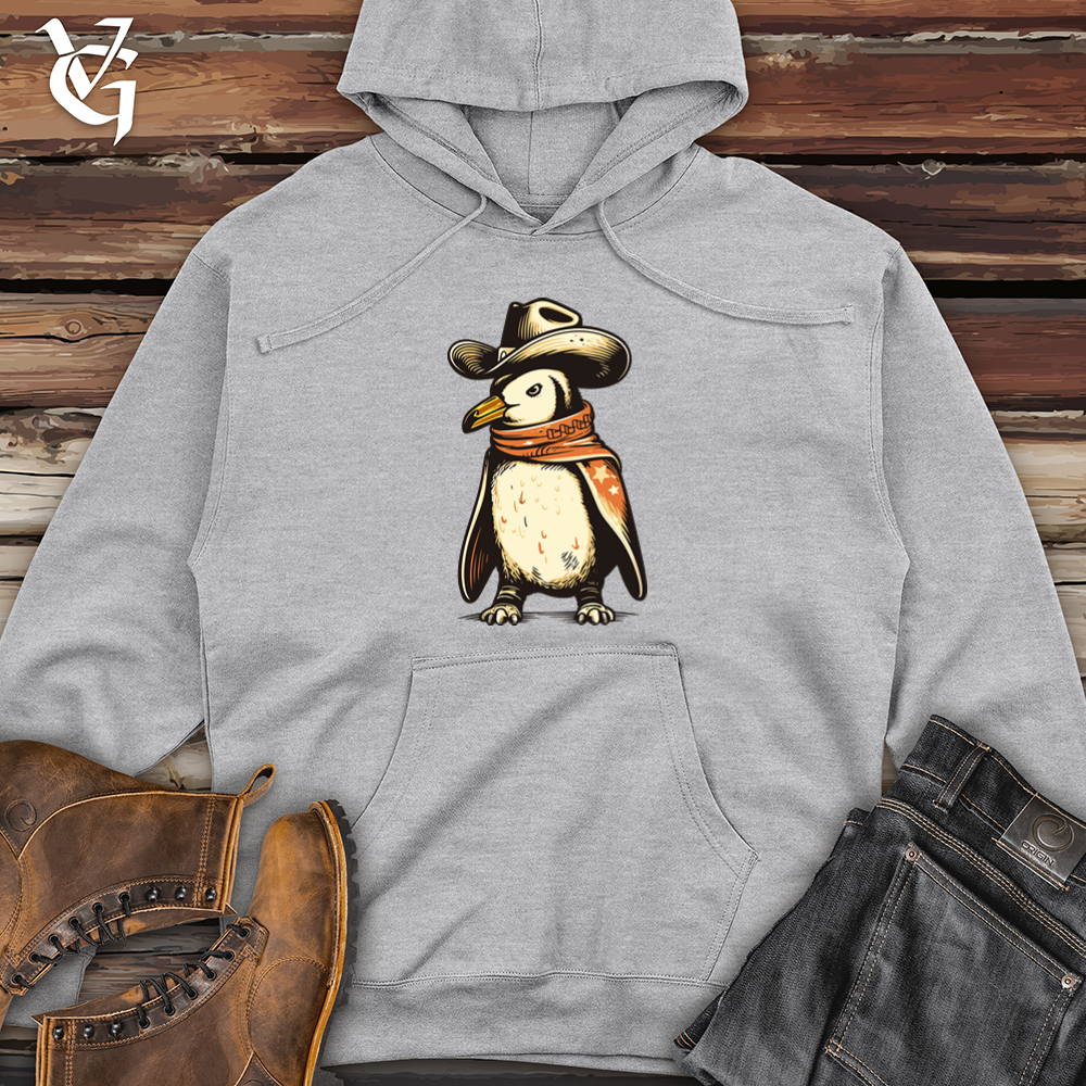 Retro Cowboy Penguin 01 Midweight Hooded Sweatshirt