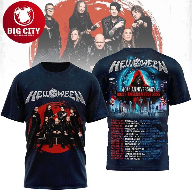 Helloween 40Th Anniversary North American Tour 2026 Two Sided Shirt