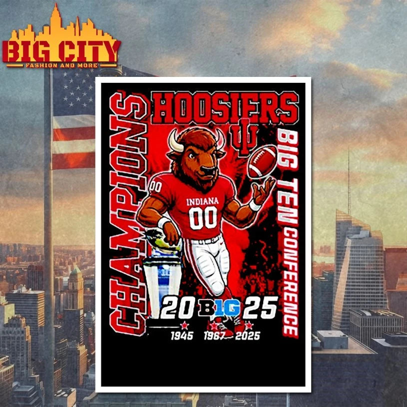 Hoosiers Champions Big Ten Conference Big 2025 macos shirt