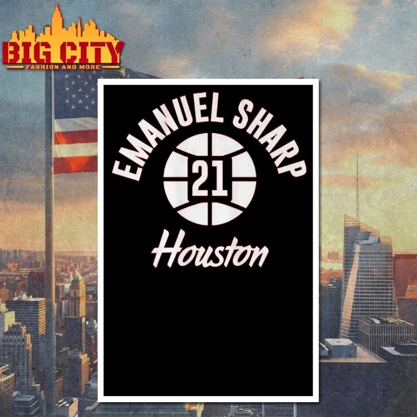 Houston Basketball Emanuel Sharp Name Number Ball 21 shirt