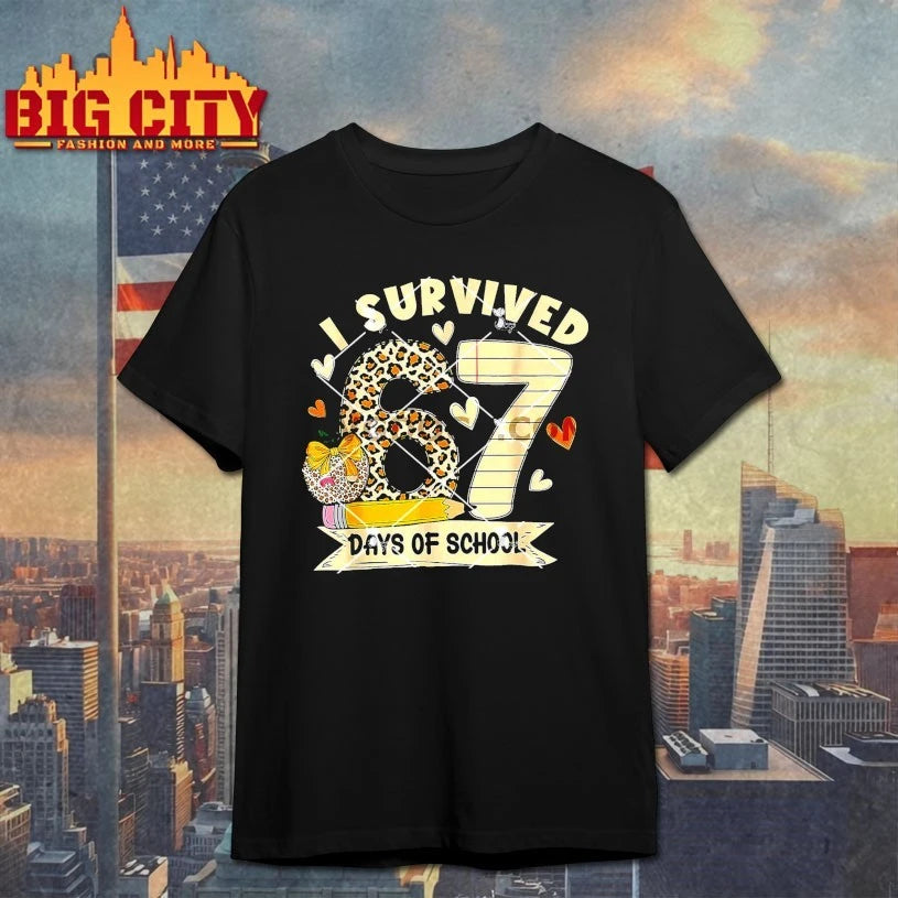 I Survived 67 Days of School Leopard Student shirt