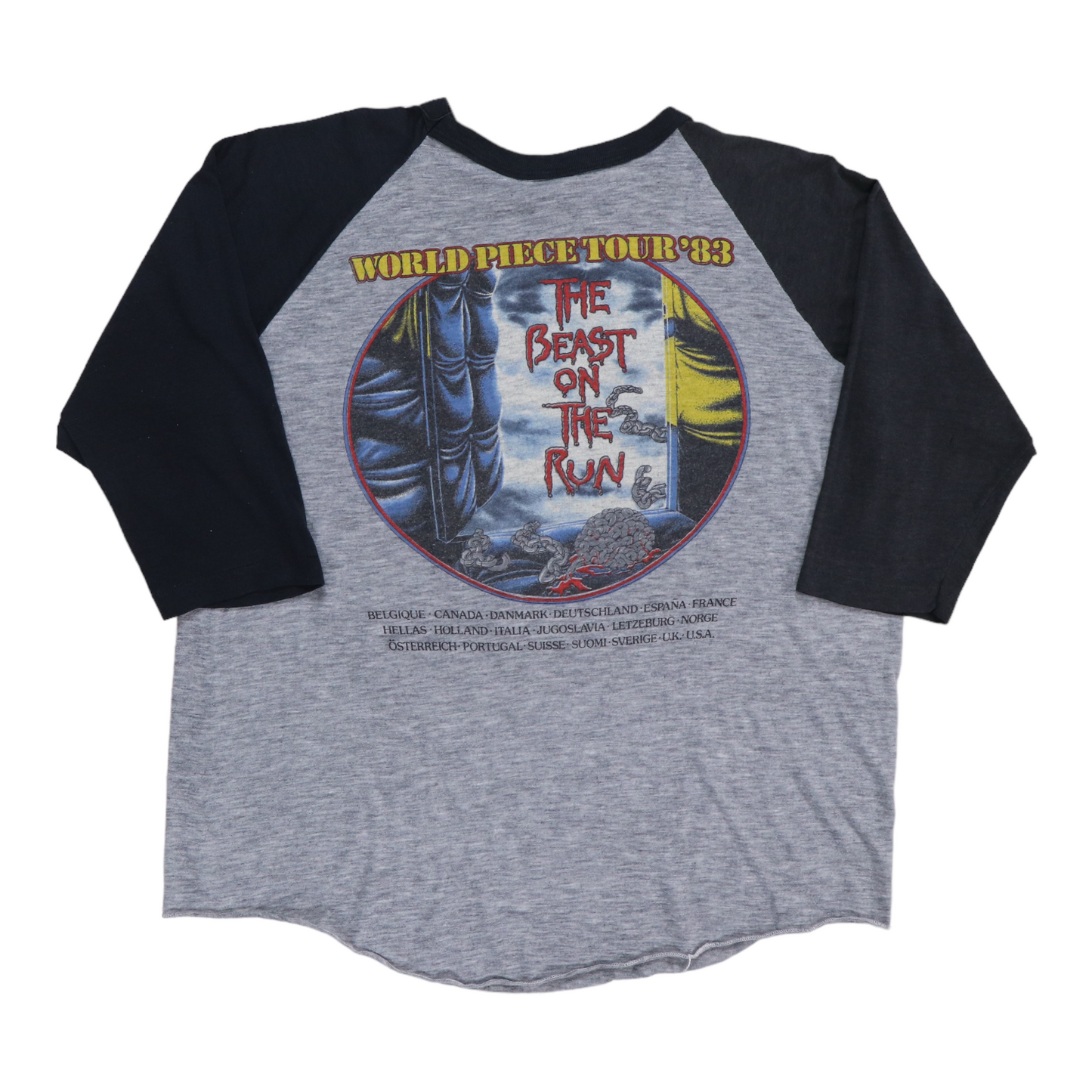 1983 Iron Maiden World Piece Tour Jersey Shirt Style002