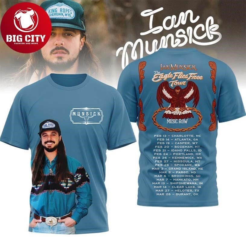 Ian Munsick Eagle Flies Free Tour 2026 Two Sided Shirt