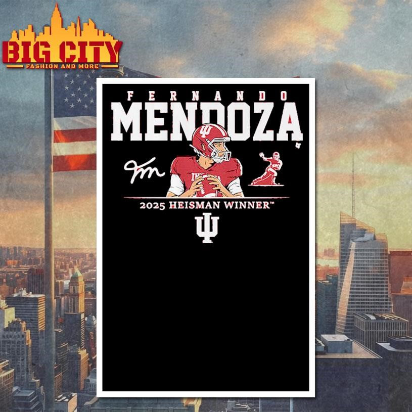 Indiana Football Fernando Mendoza 2025 Heisman Winner Shirt