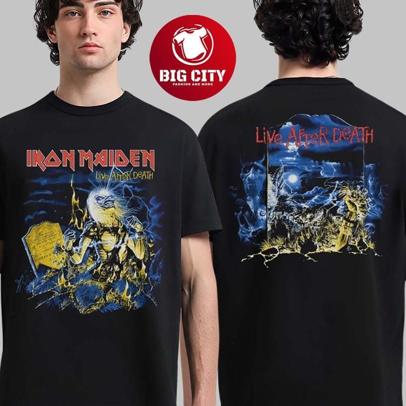 Iron Maiden Life After Death 40th Anniversary Zoombie Eddie Two Sided Shirt