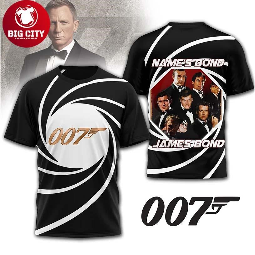 James Bond 007 Movie Character Two Sided Shirt