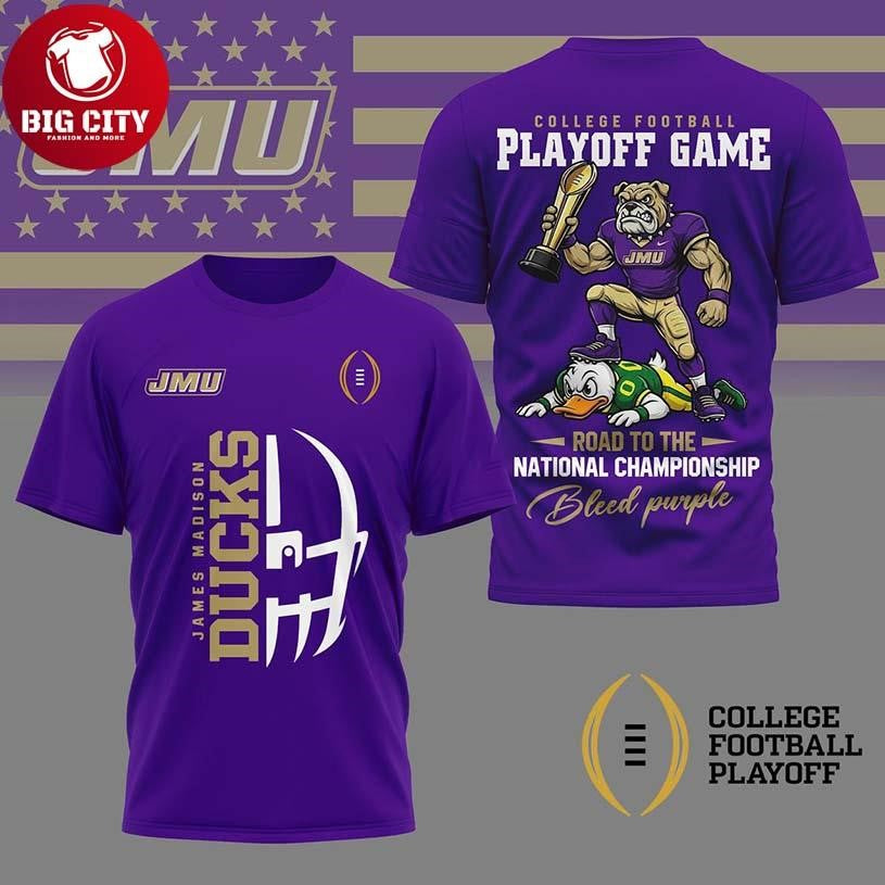 James Madison Dukes 2025 NCAA College Football Playoff Game Two Sided Shirt