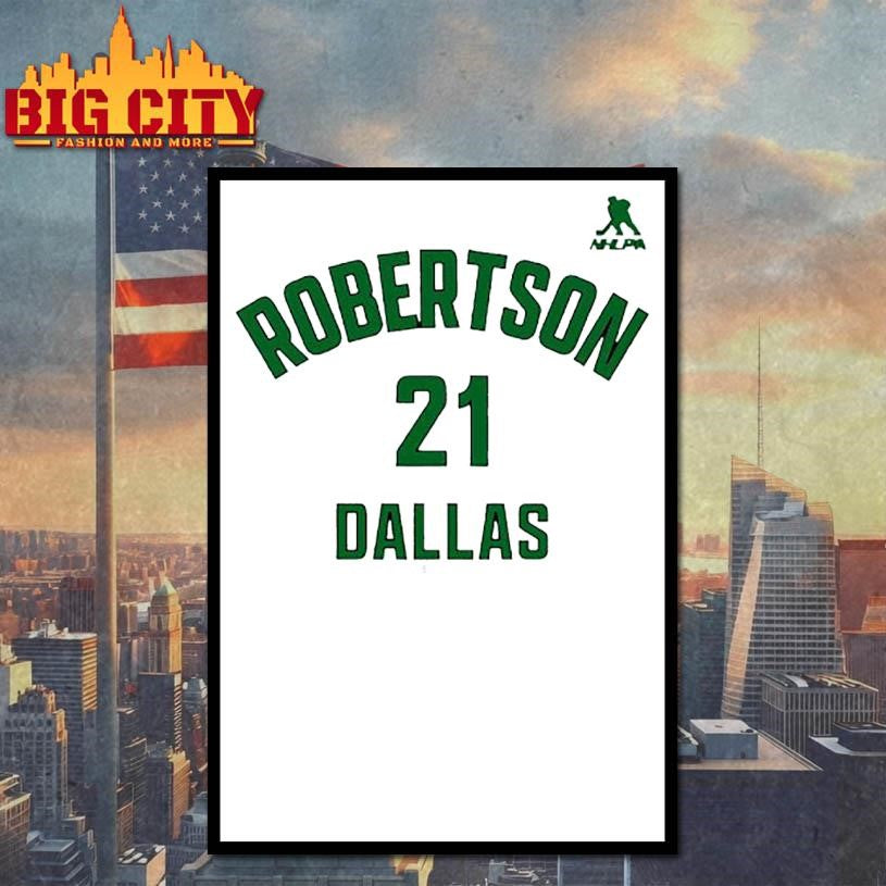 Jason Robertson #21 Dallas Name & Number Shirt